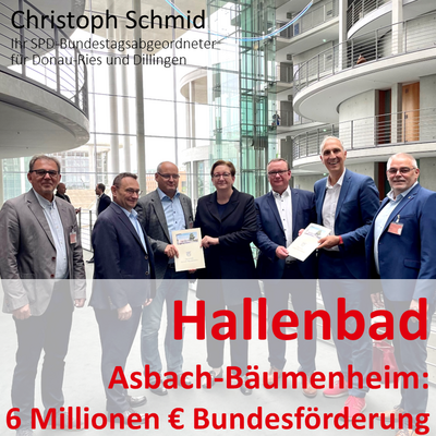 Kurt Niebler, Ulrich Lange, Martin Paninka, Bundesministerin Klara Geywitz, Uwe Schmidt, Christoph Schmid und Franz Moll