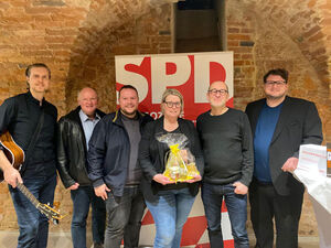 : (v.li.) Marcus Donat, Dr. Bernd Vilsmeier, Severin Eder, Christiane Feichtmeier MdL, Sandro Mattioli, Benjamin Lettl